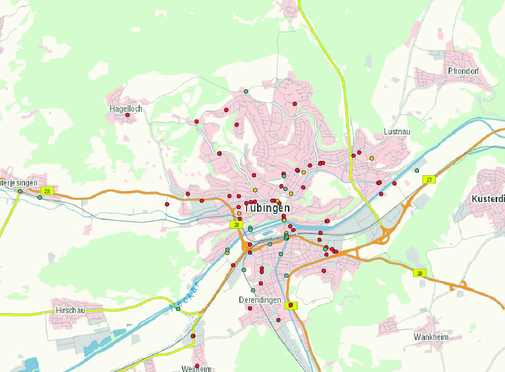 Fahrradunfälle in Tübingen